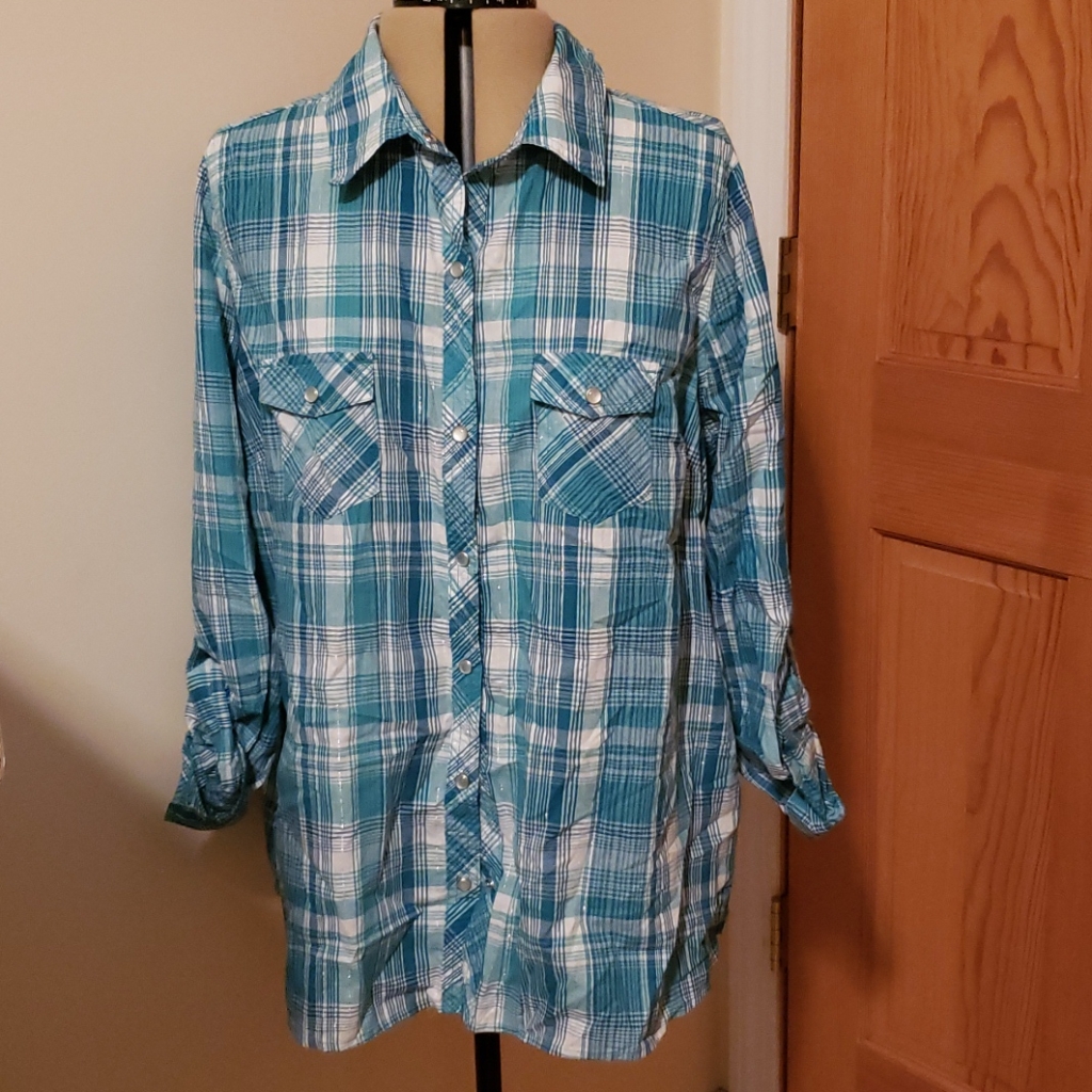 Blue Plad Fall Button Down